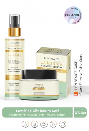 Lumirice Fermente Pirin Suyu Maske, Tonik, Sabun Asya Kltr Cilt Bakm Seti